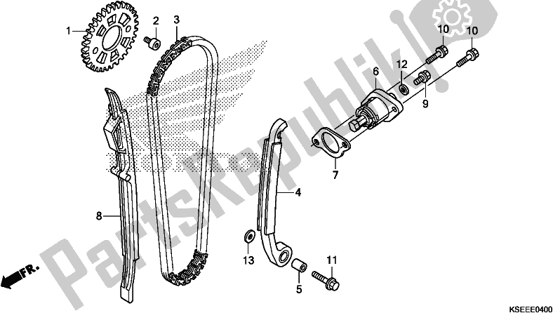 Alle onderdelen voor de Nokkenketting / Spanner van de Honda CRF 150 RB 2018