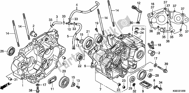 Alle onderdelen voor de Carter van de Honda CRF 150 RB 2018