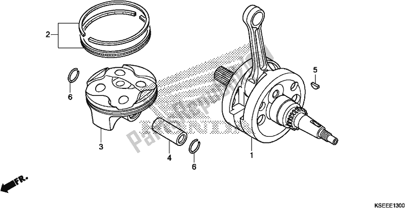 All parts for the Crankshaft/piston of the Honda CRF 150 RB 2018