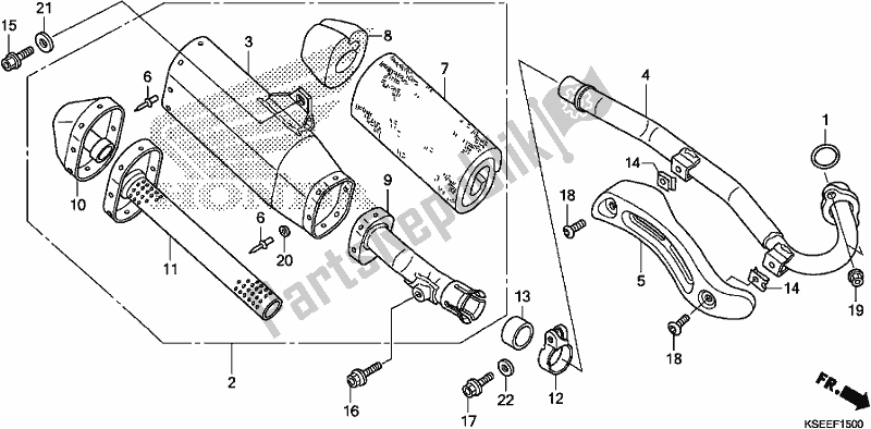 All parts for the Exhaust Muffler of the Honda CRF 150 RB 2018