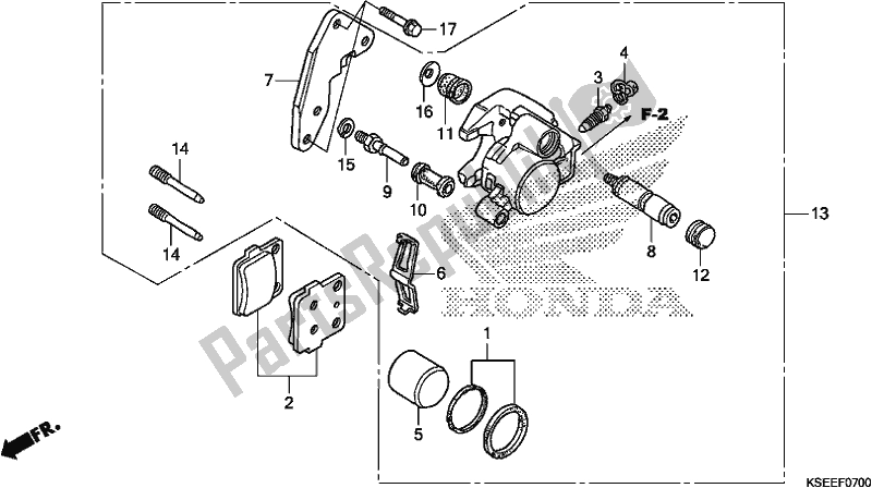 Tutte le parti per il Pinza Freno Anteriore del Honda CRF 150 RB 2018