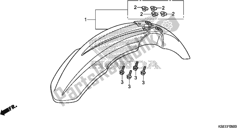 All parts for the Front Fender of the Honda CRF 150 RB 2018