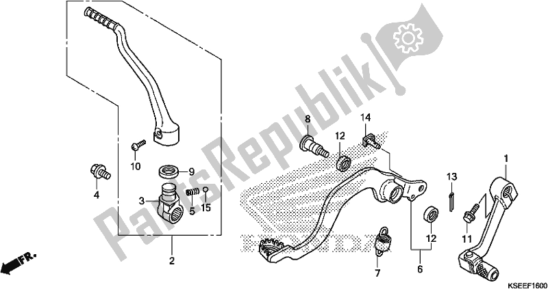 Tutte le parti per il Pedal/kick Starter Arm del Honda CRF 150 RB 2018