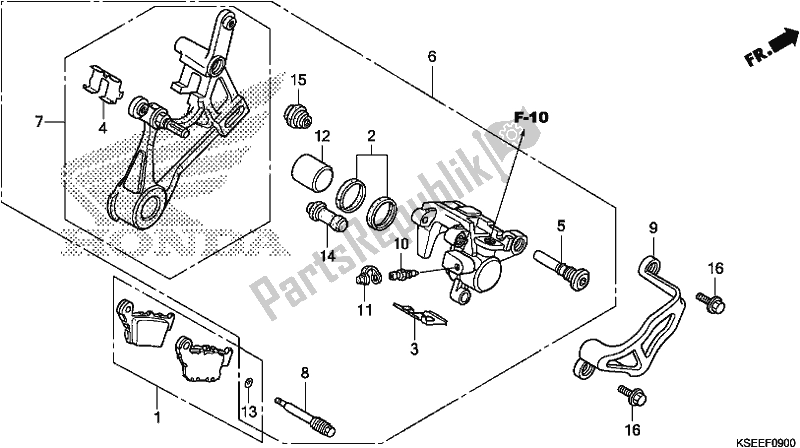 Todas las partes para Pinza De Freno Trasero de Honda CRF 150 RB 2018