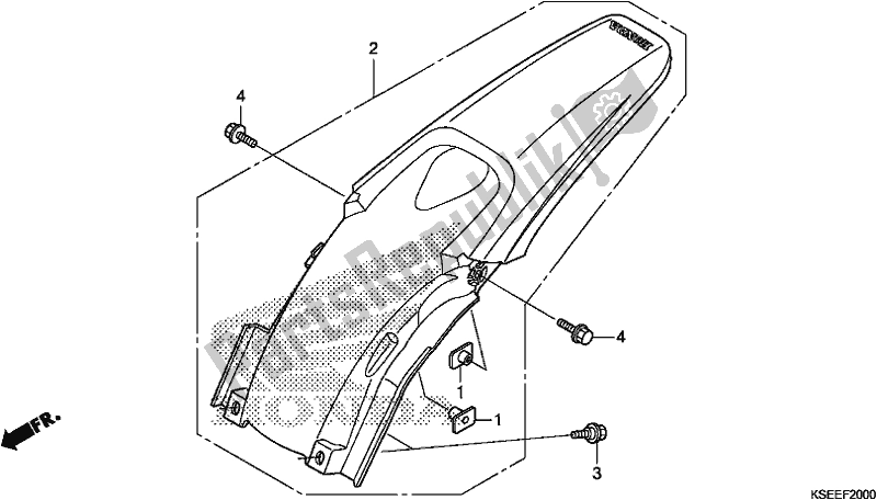 All parts for the Rear Fender of the Honda CRF 150 RB 2018