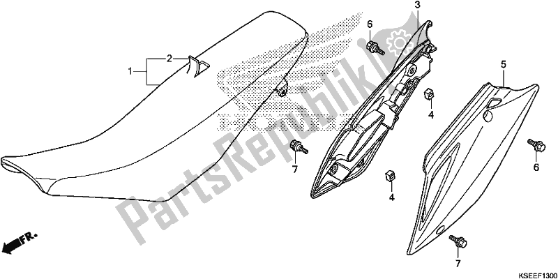 All parts for the Seat/side Cover of the Honda CRF 150 RB 2018