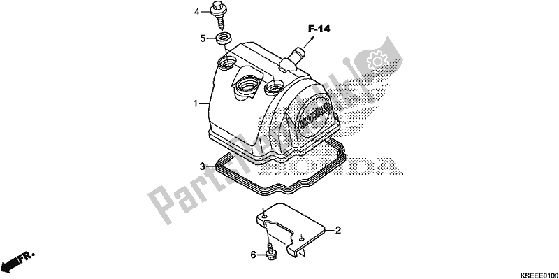 All parts for the Cylinder Head Cover of the Honda CRF 150 RB 2019