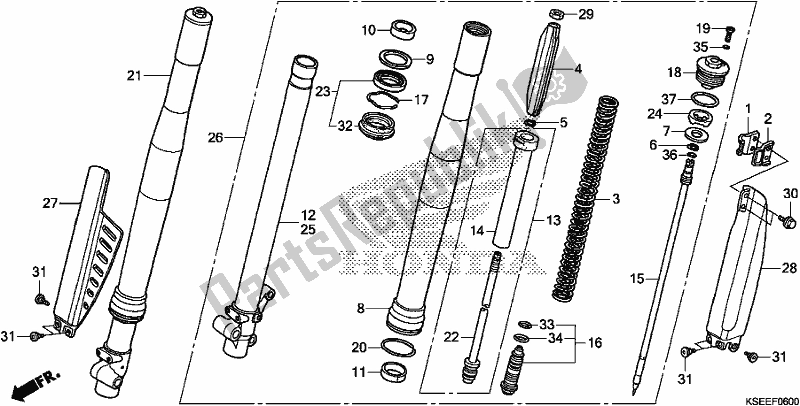 Tutte le parti per il Forcella Anteriore del Honda CRF 150 RB 2019