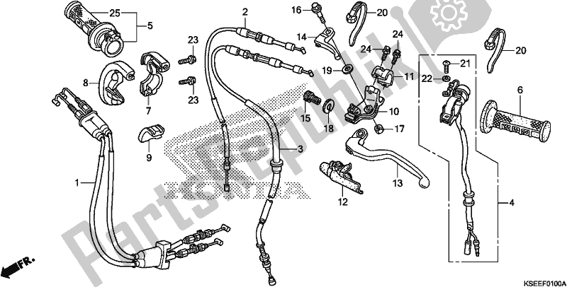 All parts for the Handle Lever/switch/cable of the Honda CRF 150 RB 2019