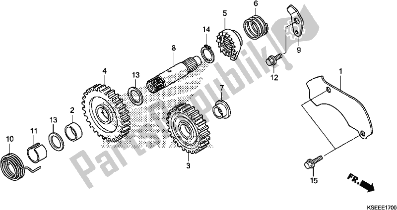 Todas as partes de Chute O Fuso De Partida do Honda CRF 150 RB 2019