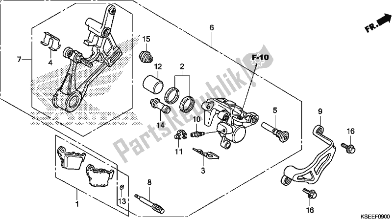 Tutte le parti per il Pinza Freno Posteriore del Honda CRF 150 RB 2019