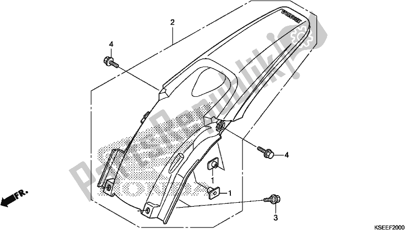 All parts for the Rear Fender of the Honda CRF 150 RB 2019