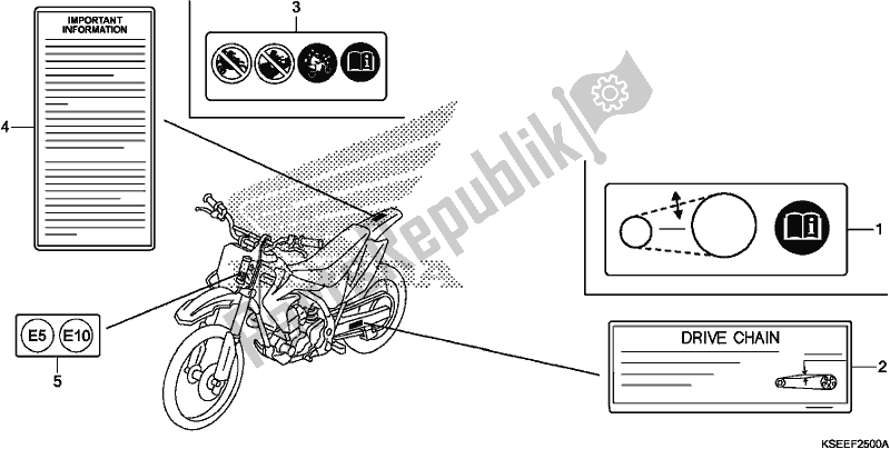 Tutte le parti per il Etichetta Di Avvertenza del Honda CRF 150 RB 2020