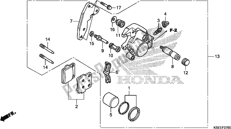 Alle onderdelen voor de Remklauw Voor van de Honda CRF 150 RB 2020