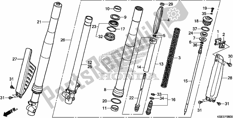 Tutte le parti per il Forcella Anteriore del Honda CRF 150 RB 2020