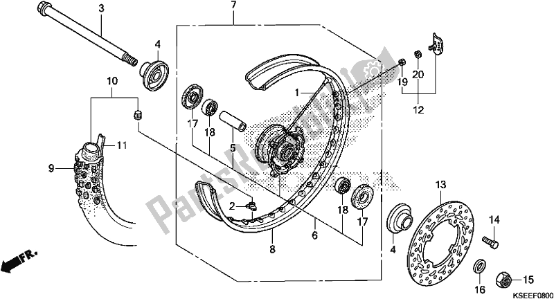 Todas las partes para Rueda Delantera de Honda CRF 150 RB 2020