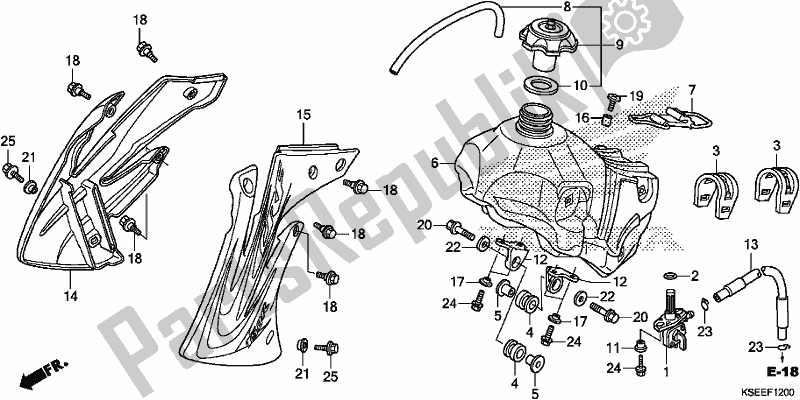 Toutes les pièces pour le Réservoir D'essence du Honda CRF 150 RB 2020