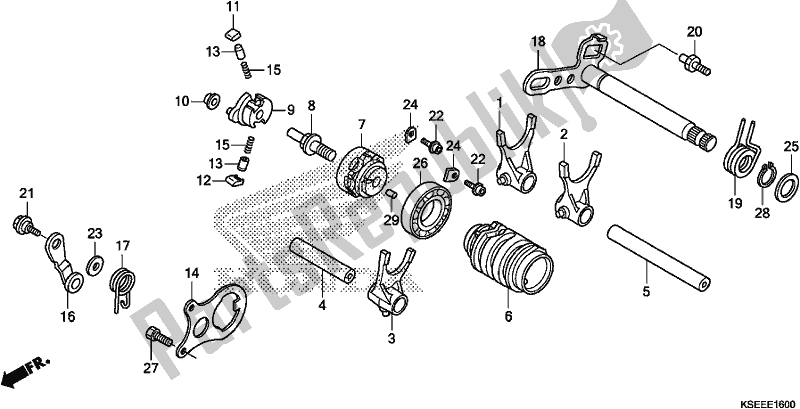 All parts for the Gearshift Drum of the Honda CRF 150 RB 2020