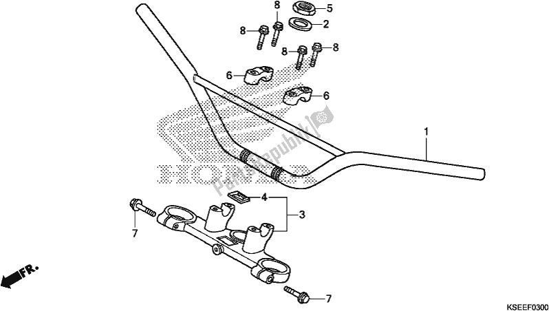 Alle onderdelen voor de Handle Pipe/top Bridge van de Honda CRF 150 RB 2020