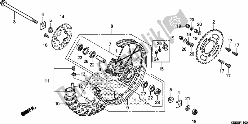 Todas las partes para Rueda Trasera de Honda CRF 150 RB 2020