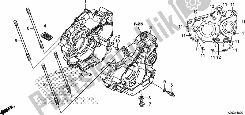 Todas as partes de Bloco Do Motor do Honda CRF 250F 250 R 2019