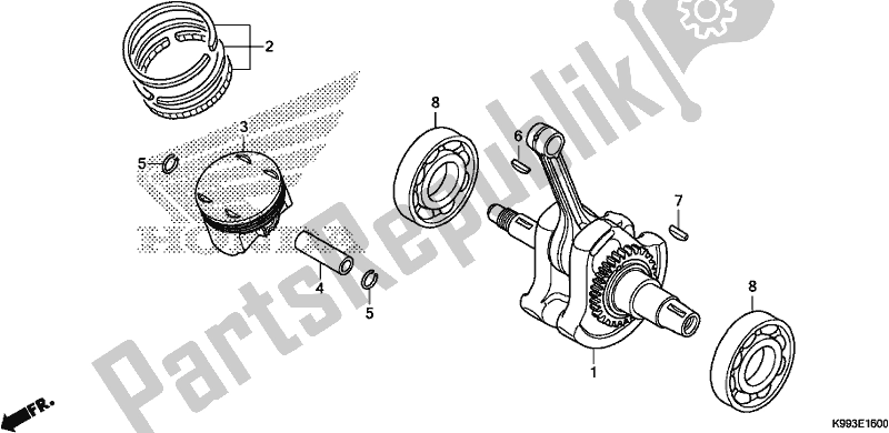 Todas las partes para Cigüeñal / Pistón de Honda CRF 250F 250 R 2019