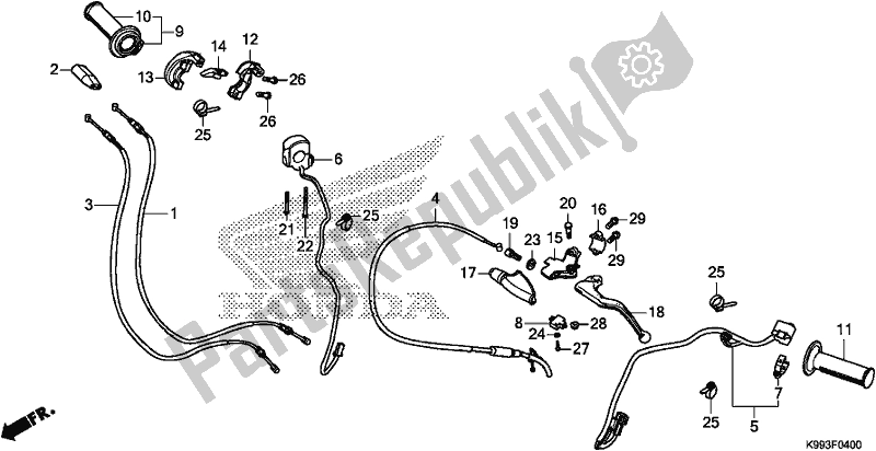 Todas las partes para Handle Lever/switch/cable de Honda CRF 250F 250 R 2019