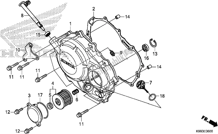 Todas las partes para Tapa Del Cárter Derecho de Honda CRF 250F 250 R 2019