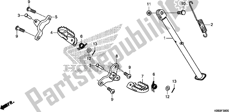 Todas las partes para Step/stand de Honda CRF 250F 250 R 2019