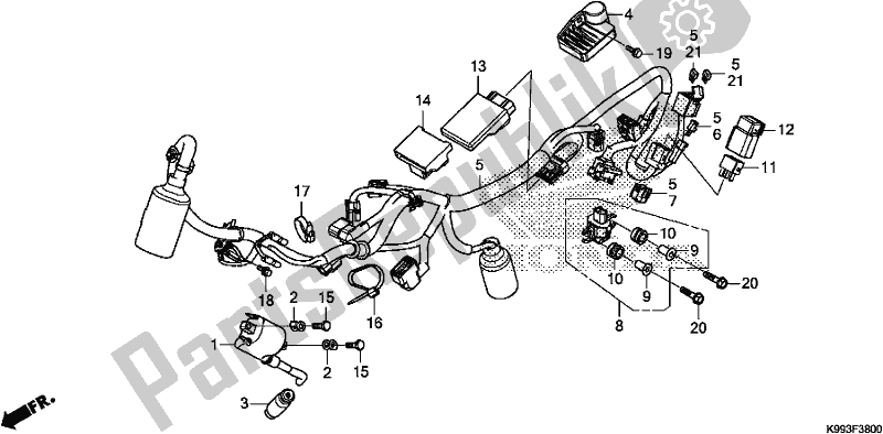 All parts for the Wire Harness of the Honda CRF 250F 250 R 2019
