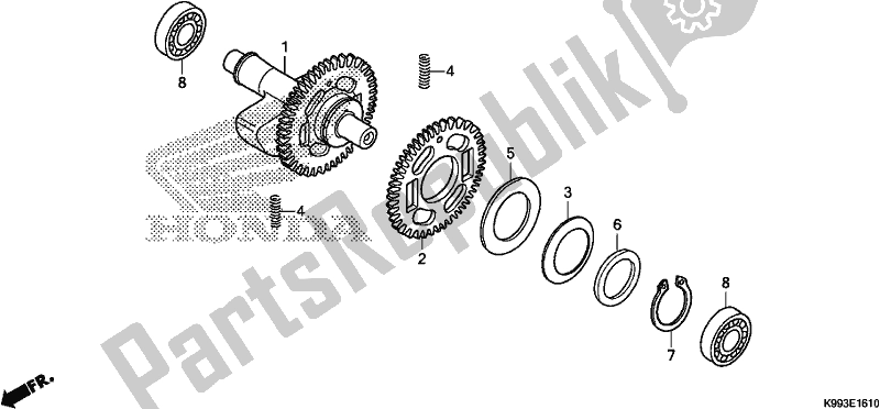 Alle onderdelen voor de Balancer van de Honda CRF 250F 250 R 2020