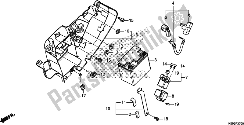 Tutte le parti per il Batteria del Honda CRF 250F 250 R 2020