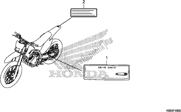 Tutte le parti per il Etichetta Di Avvertenza del Honda CRF 250F 250 R 2020