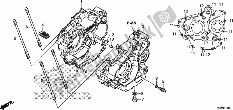 Alle onderdelen voor de Carter van de Honda CRF 250F 250 R 2020