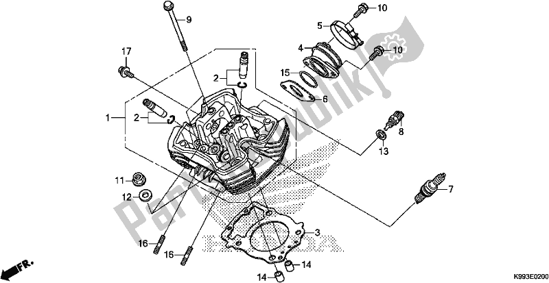 Todas las partes para Cabeza De Cilindro de Honda CRF 250F 250 R 2020