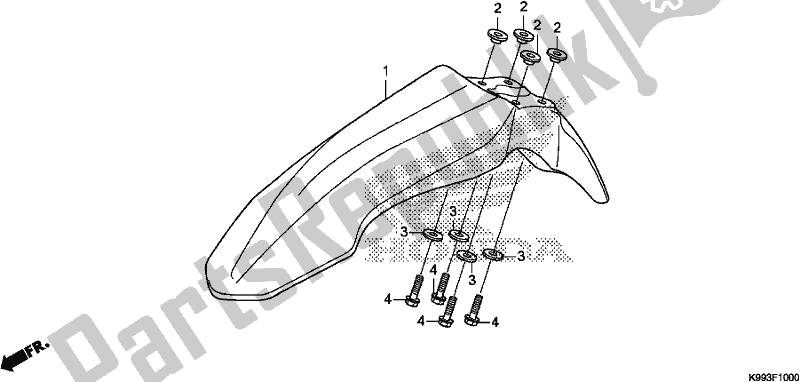 Tutte le parti per il Parafango Anteriore del Honda CRF 250F 250 R 2020