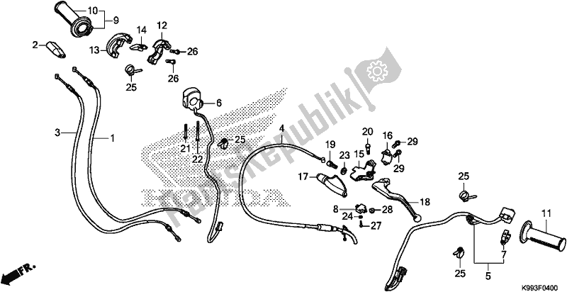 Tutte le parti per il Handle Lever/switch/cable del Honda CRF 250F 250 R 2020