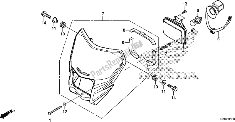 Tutte le parti per il Faro del Honda CRF 250F 250 R 2020