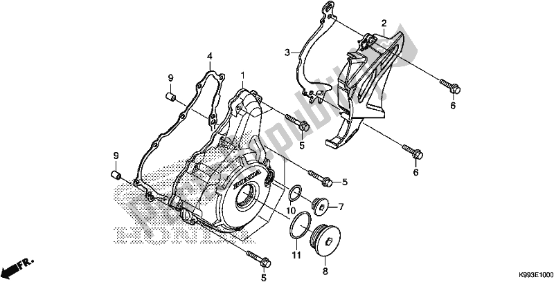 Tutte le parti per il Coperchio Carter Sinistro del Honda CRF 250F 250 R 2020