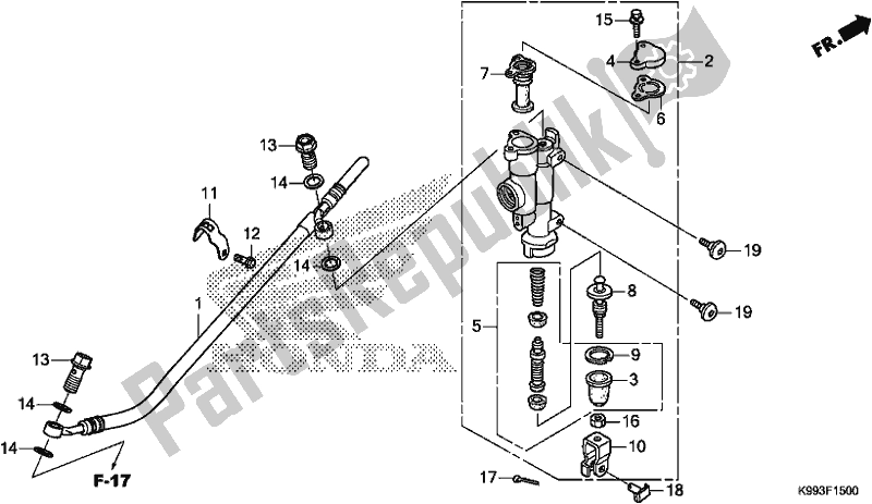 Tutte le parti per il Pompa Freno Posteriore del Honda CRF 250F 250 R 2020