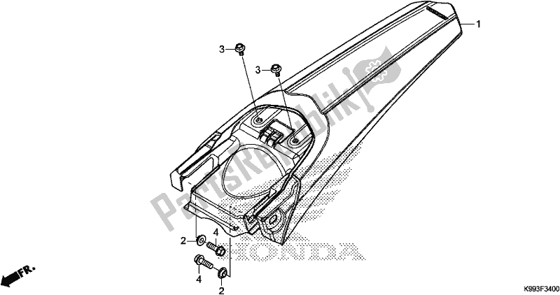 Tutte le parti per il Parafango Posteriore del Honda CRF 250F 250 R 2020