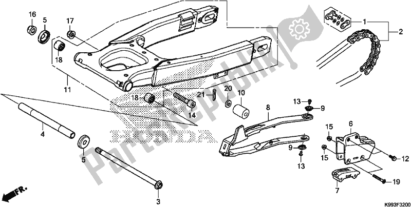 Tutte le parti per il Forcellone del Honda CRF 250F 250 R 2020