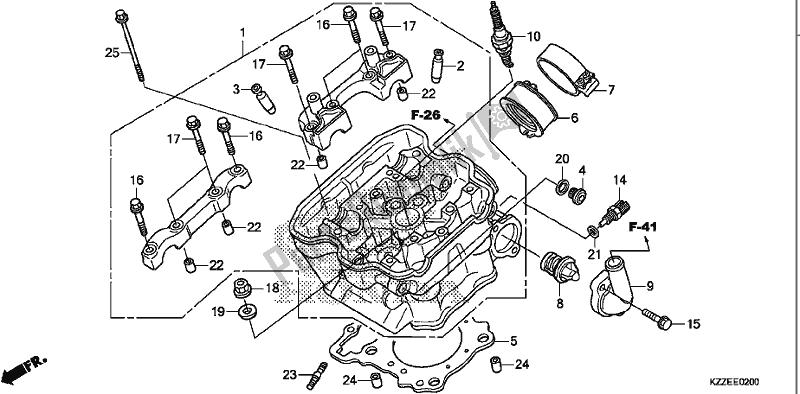 Wszystkie części do G? Owica Cylindra Honda CRF 250L 2017