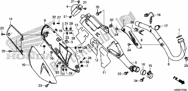 Alle onderdelen voor de Uitlaatdemper van de Honda CRF 250L 2017