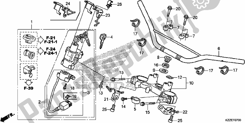 Toutes les pièces pour le Handle Pipe/top Bridge du Honda CRF 250L 2017