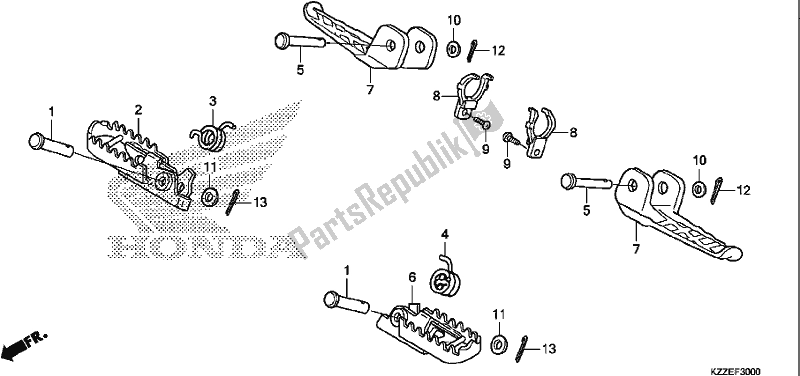 All parts for the Step of the Honda CRF 250L 2017