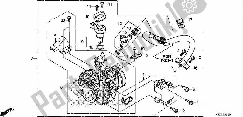 Alle onderdelen voor de Gasklephuis van de Honda CRF 250L 2017