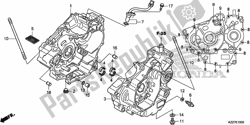 Todas as partes de Bloco Do Motor do Honda CRF 250L 2019