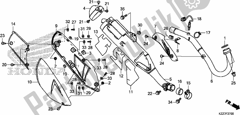Toutes les pièces pour le Silencieux D'échappement du Honda CRF 250L 2019
