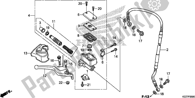 All parts for the Front Brake Master Cylinder of the Honda CRF 250L 2019